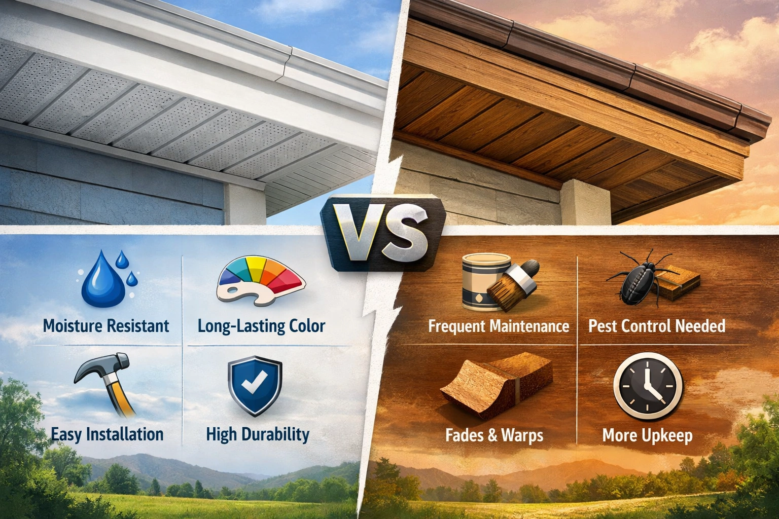 Soffit Panel vs Wood Soffit: Which Is Better